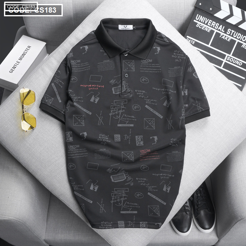 Kho sỉ áo Thun Nam Cổ Bẻ In Hình Họa Tiết (Có Size 3XL)