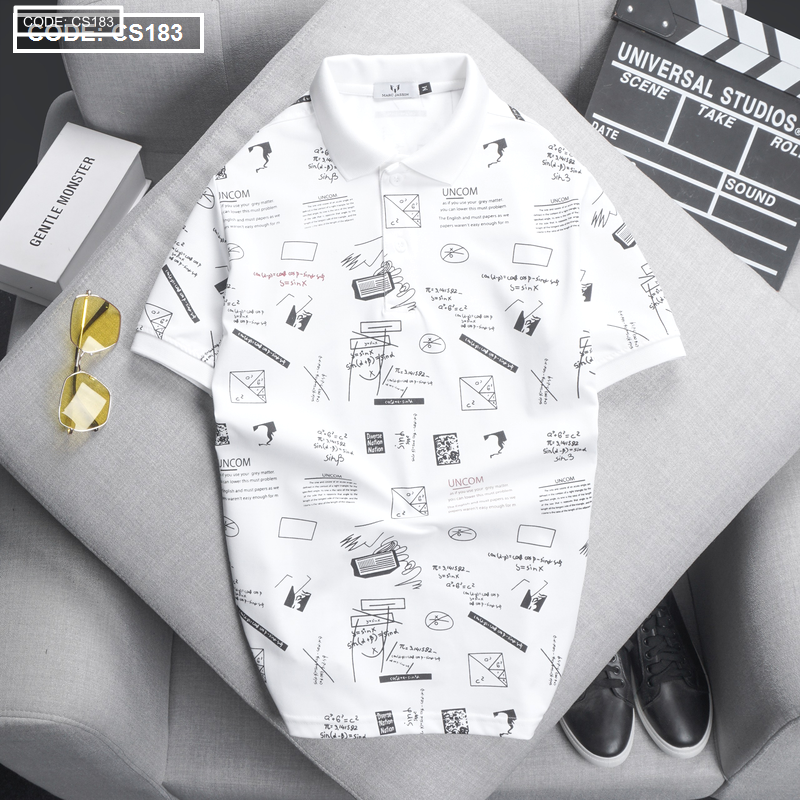 Kho sỉ áo Thun Nam Cổ Bẻ In Hình Họa Tiết (Có Size 3XL)