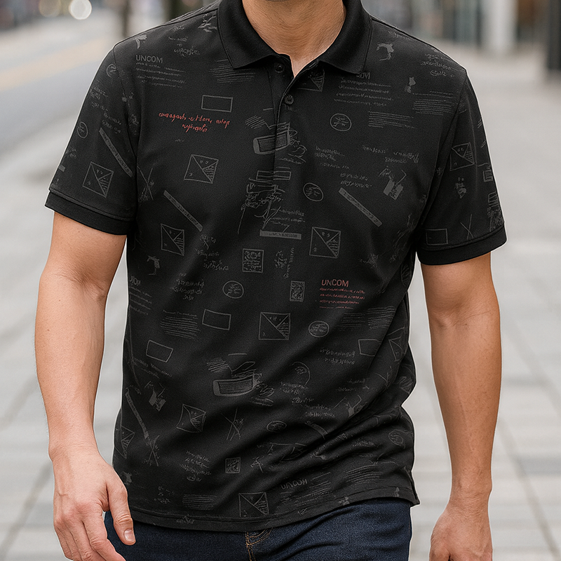 Kho sỉ áo Thun Nam Cổ Bẻ In Hình Họa Tiết (Có Size 3XL)