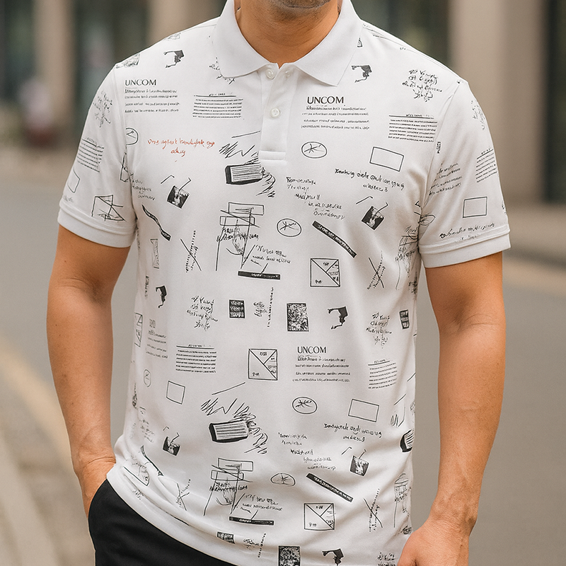 Kho sỉ áo Thun Nam Cổ Bẻ In Hình Họa Tiết (Có Size 3XL)