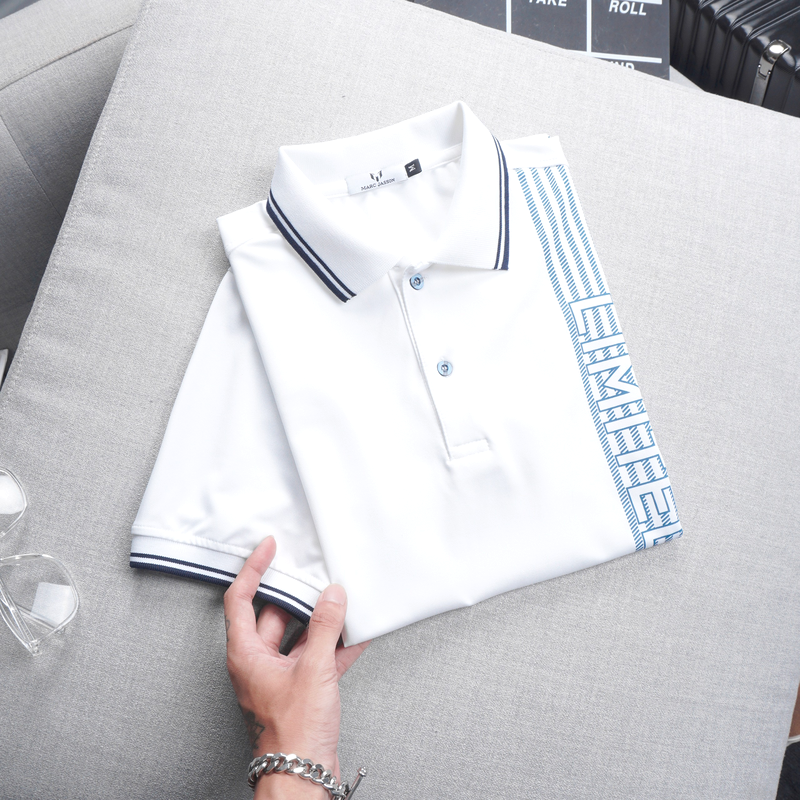 Shop sỉ áo Thun Nam Có Cổ Cá Sấu Poly Phối Họa Tiết Sọc (Có Size 3XL)