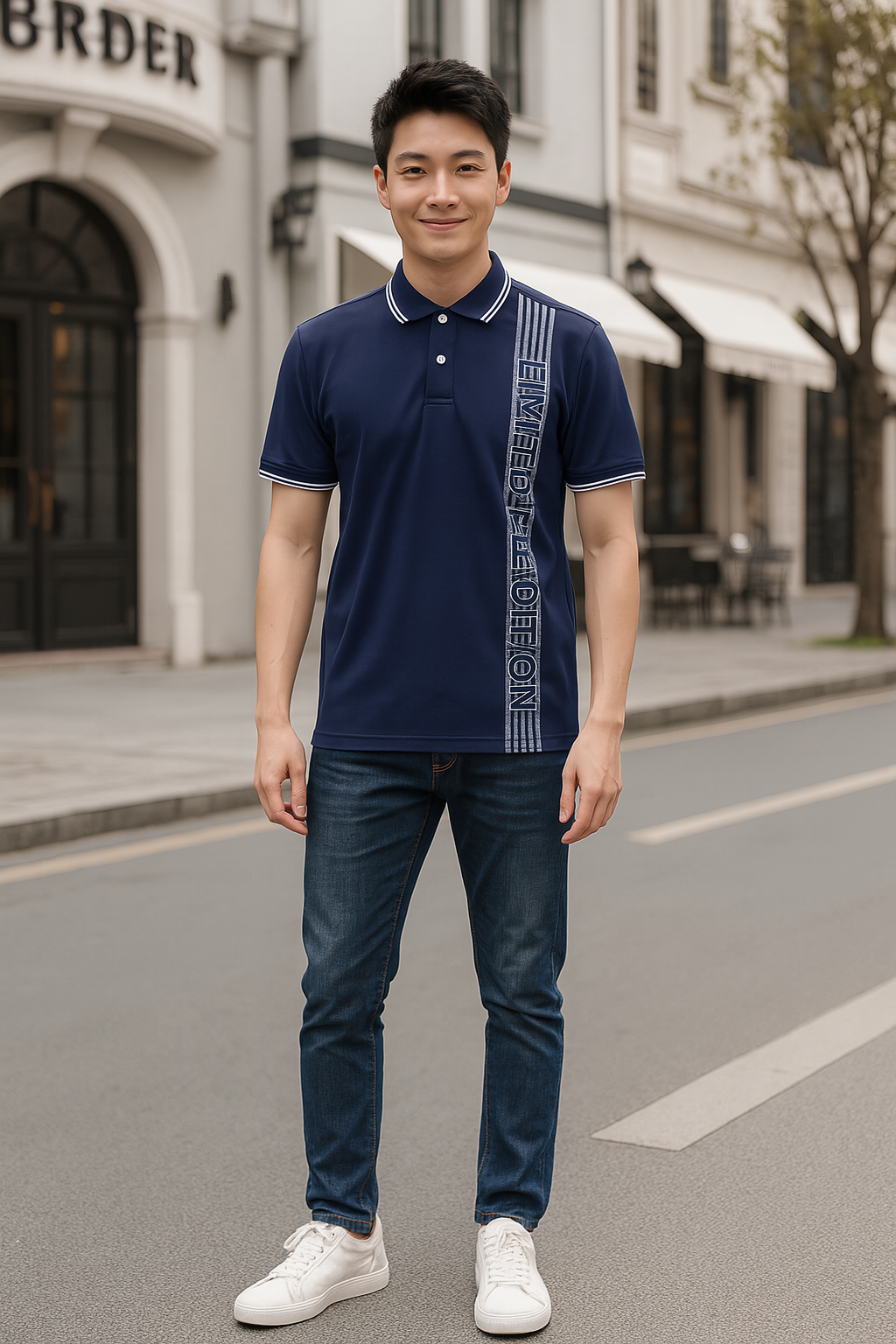 Shop sỉ áo Thun Nam Có Cổ Cá Sấu Poly Phối Họa Tiết Sọc (Có Size 3XL)