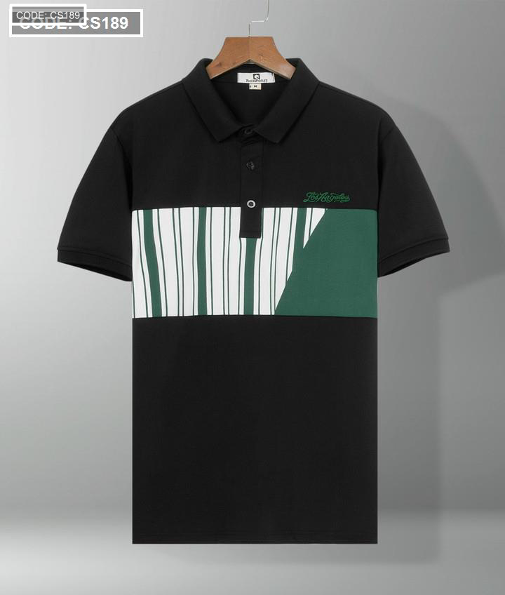 Áo Thun Nam Có Cổ Phối Họa Tiết Sọc Ngang Cá Sấu Poly (Có Size 3XL)