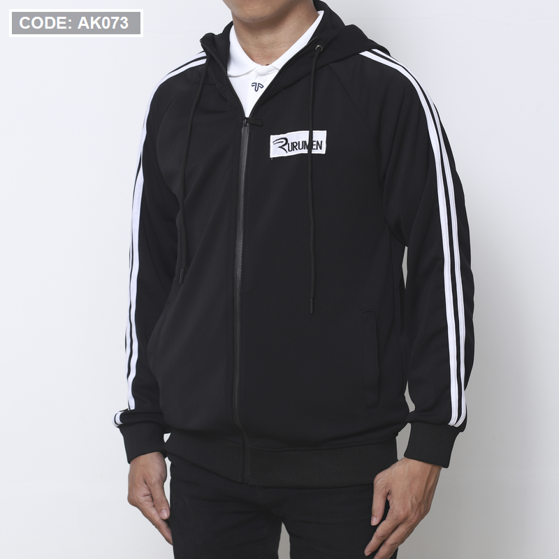 Shop sỉ áo Khoác Nam Thun Thể Thao Rurumen Có Nón Thêu Logo