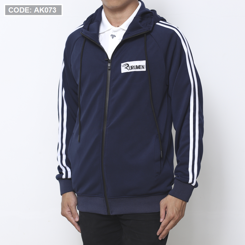 Shop sỉ áo Khoác Nam Thun Thể Thao Rurumen Có Nón Thêu Logo