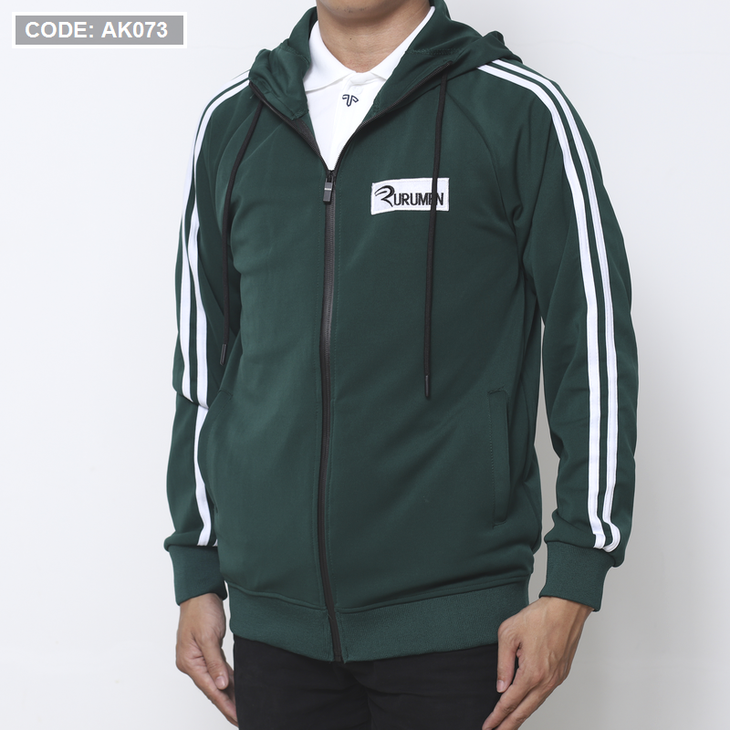 Shop sỉ áo Khoác Nam Thun Thể Thao Rurumen Có Nón Thêu Logo