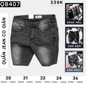 Quần Short Jeans Nam Rurumen Cao Cấp Hàng VNXK Phối Logo (có size 36) - QB407