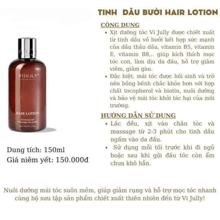 Shop sỉ combo Dầu Gội Xả Xịt Bưởi Vijully Phiên Bản Mới