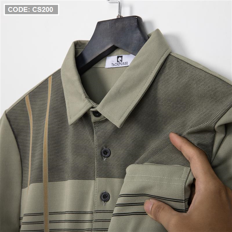 Bỏ sỉ áo Thun Nam Cổ Bẻ Sọc Nhuyễn Phối Túi (Có Size 3x)