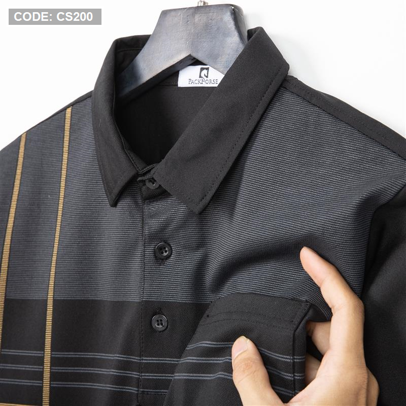 Bỏ sỉ áo Thun Nam Cổ Bẻ Sọc Nhuyễn Phối Túi (Có Size 3x)