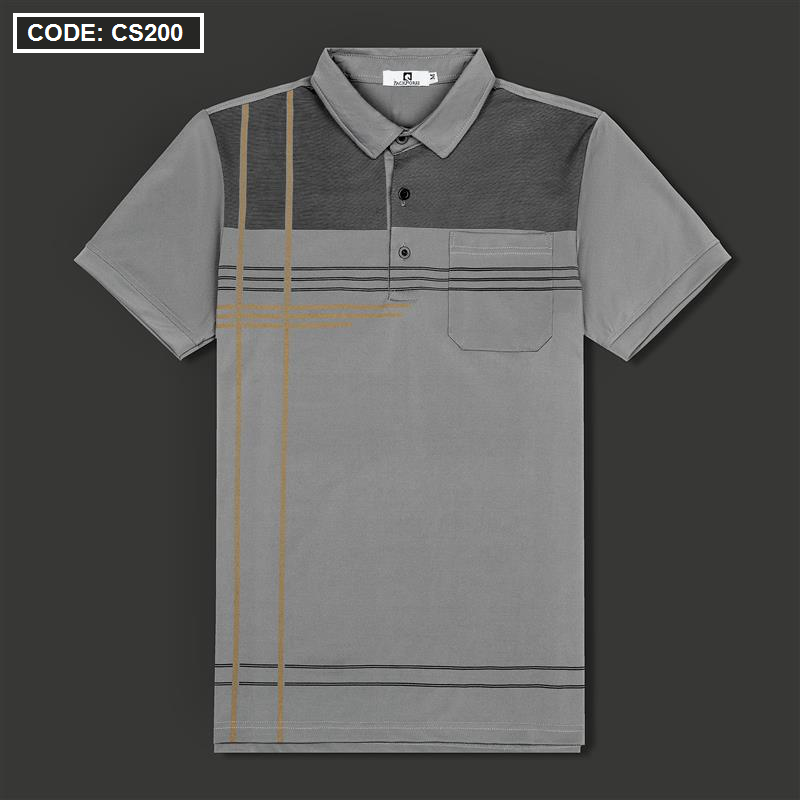 Bỏ sỉ áo Thun Nam Cổ Bẻ Sọc Nhuyễn Phối Túi (Có Size 3x)