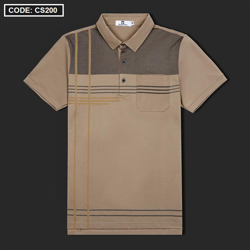 Bỏ sỉ áo Thun Nam Cổ Bẻ Sọc Nhuyễn Phối Túi (Có Size 3x)