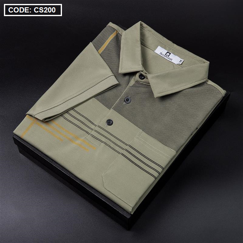 Bỏ sỉ áo Thun Nam Cổ Bẻ Sọc Nhuyễn Phối Túi (Có Size 3x)