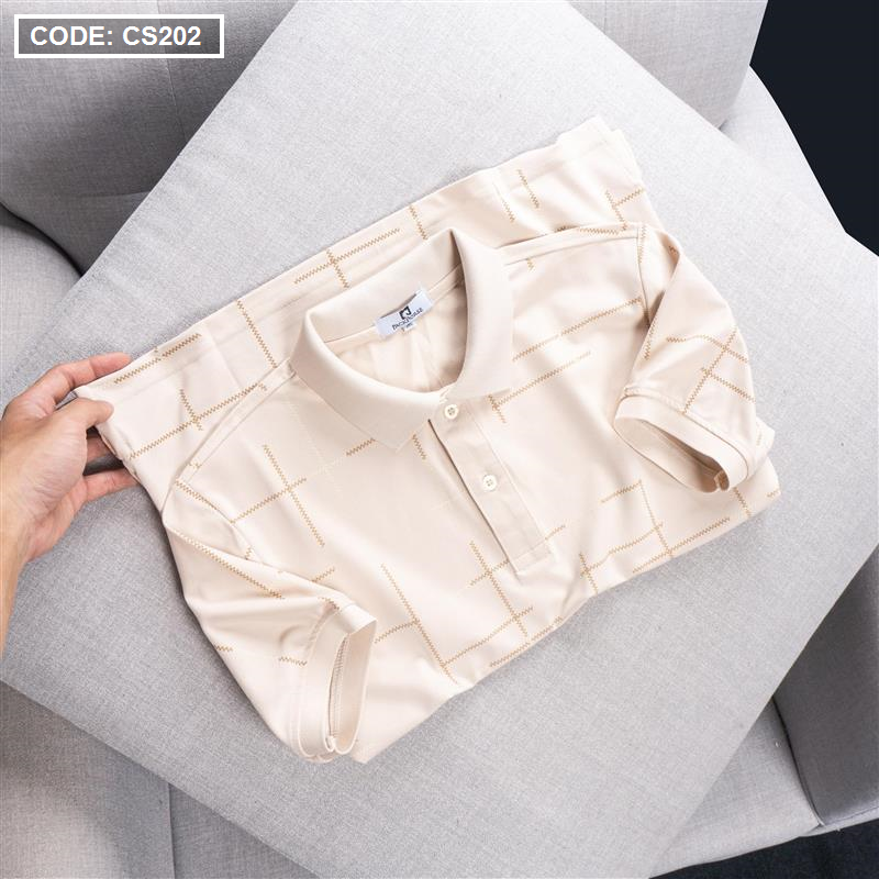 Áo Thun Nam Cổ Bẻ Phối Hoạ Tiết Kẻ Sọc (Có size 3x)