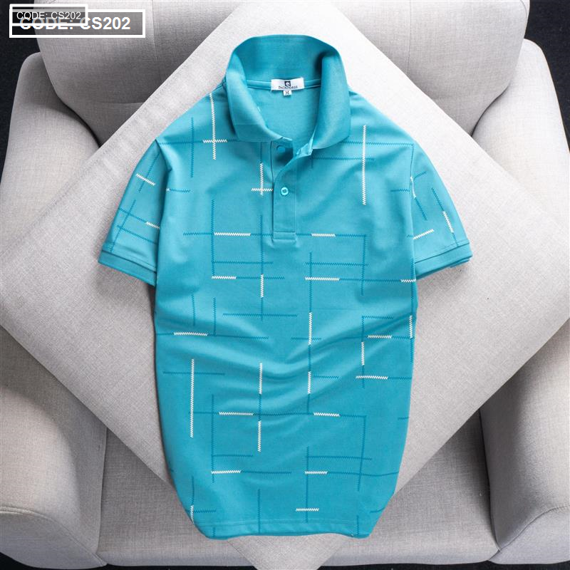 Áo Thun Nam Cổ Bẻ Phối Hoạ Tiết Kẻ Sọc (Có size 3x)