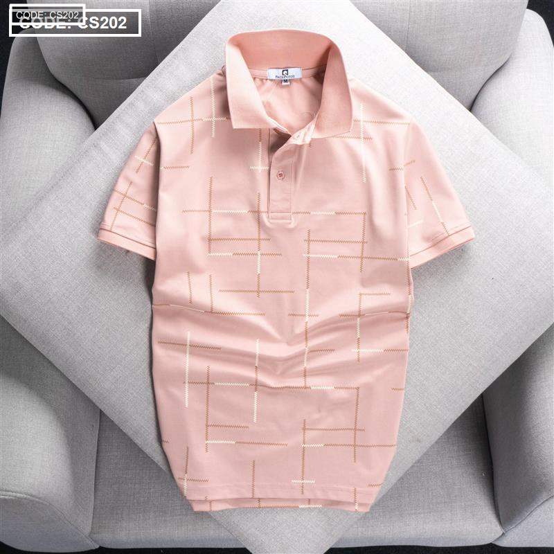 Áo Thun Nam Cổ Bẻ Phối Hoạ Tiết Kẻ Sọc (Có size 3x)