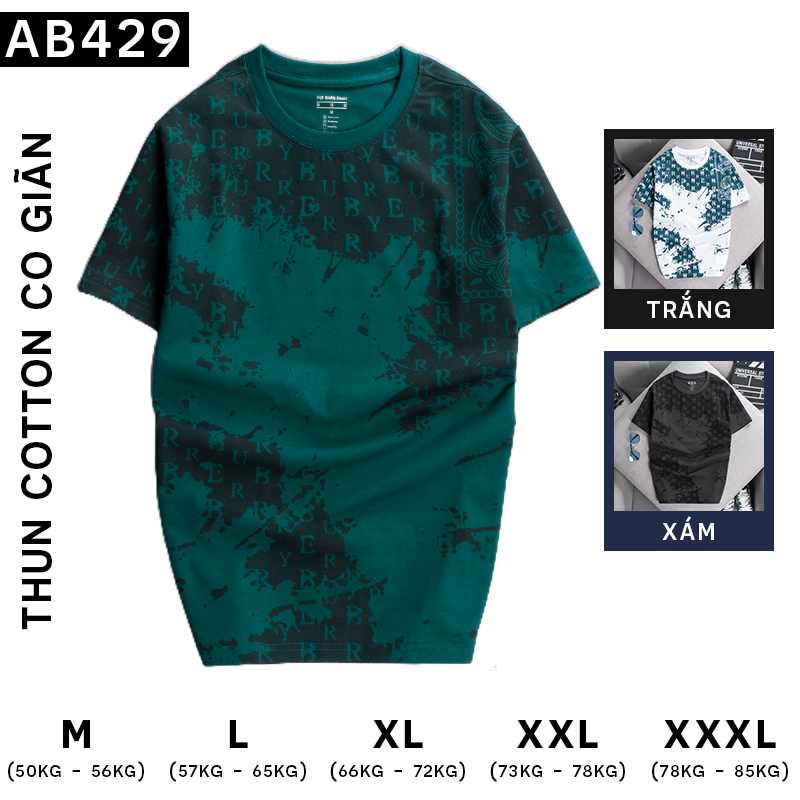 19102-ab429.png Áo Thun Nam Cổ Tròn Tay Ngắn In Hoạ Tiết Chữ (có size 3x) - AB429