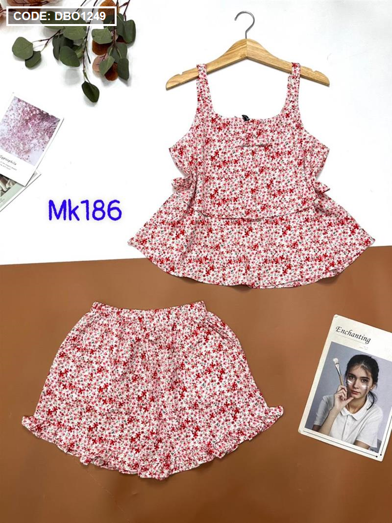 Đồ bộ mặc nhà pijama nữ tay cộc quần dài H859 - Vingo Việt Nam