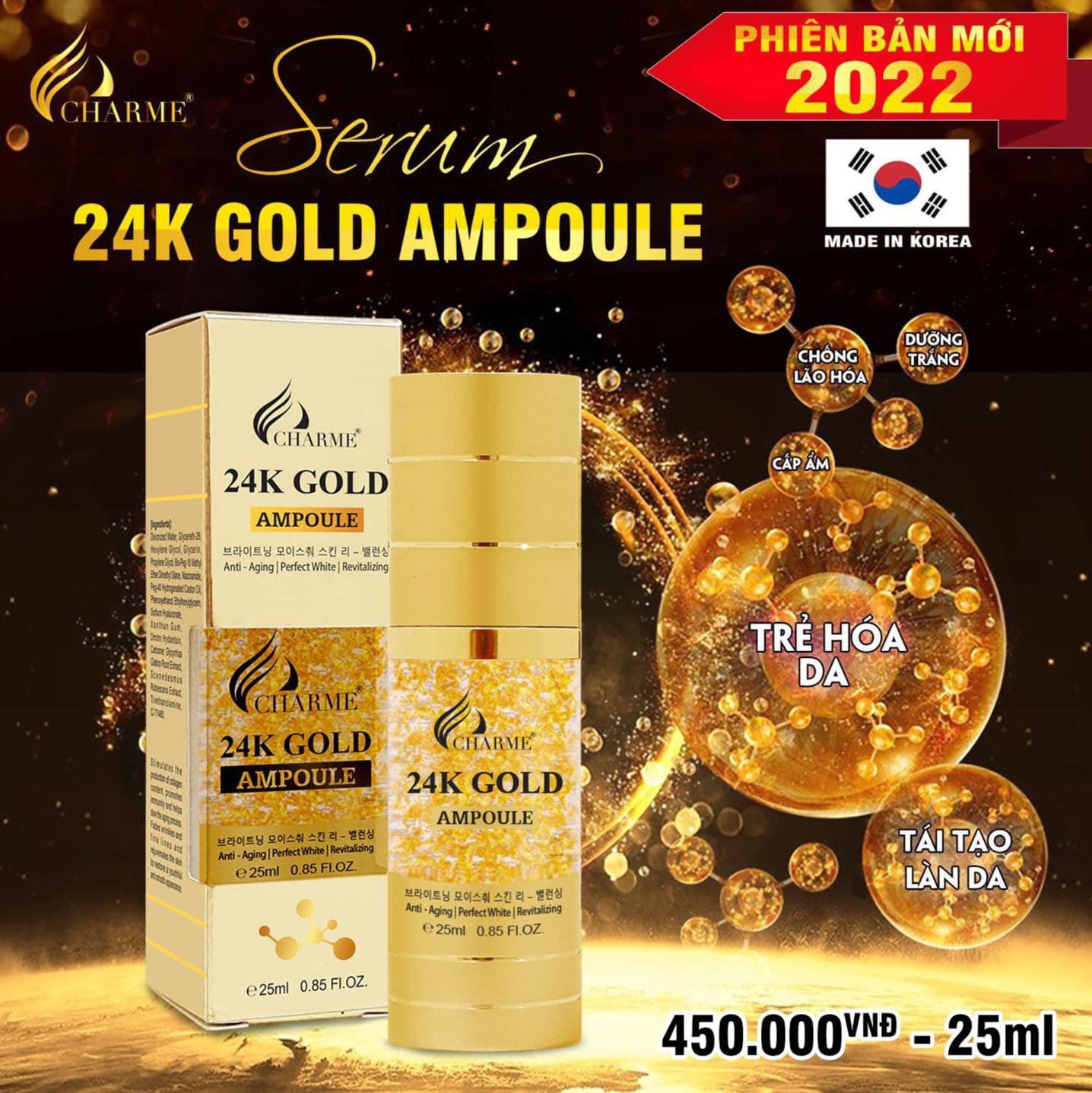 19225-286183783-142736601680935-3881803643650633497-n-1.jpg Serum Dưỡng Trắng Da Hàn Quốc Charme 24k Gold Ampoule - 8809273480197