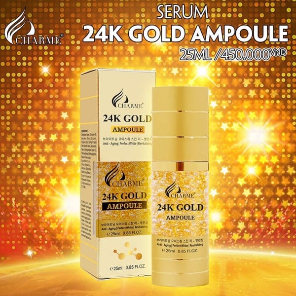 Kho sỉ serum Dưỡng Trắng Da Hàn Quốc Charme 24k Gold Ampoule Kho sỉ serum Dưỡng Trắng Da Hàn Quốc Charme 24k Gold Ampoule