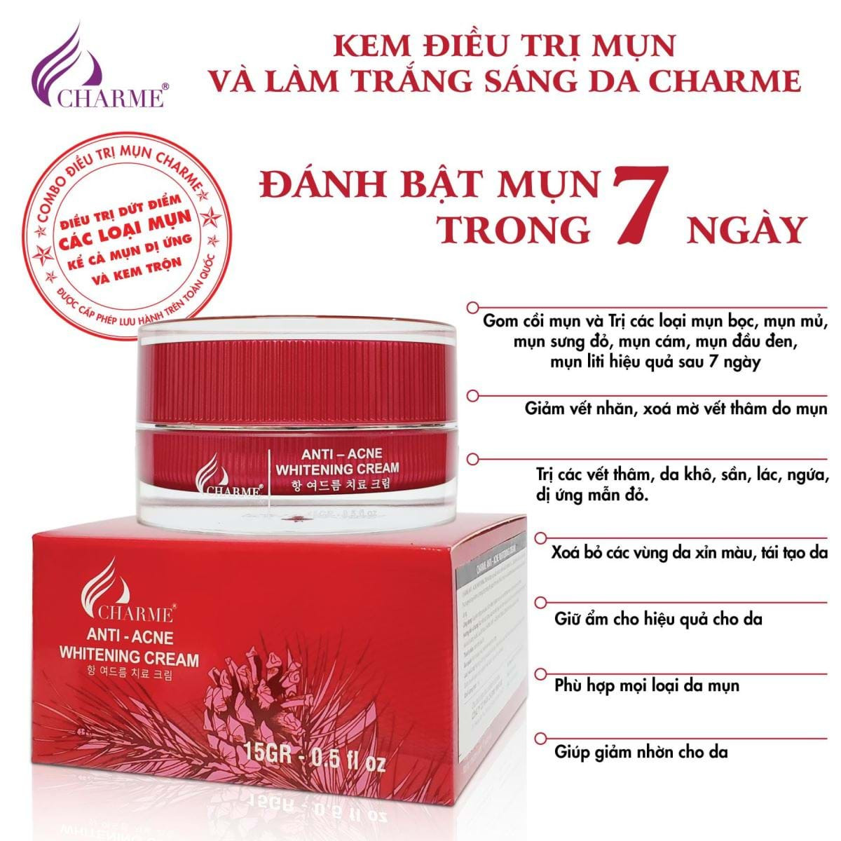 19229-z4296114170925-46e21ca589d06f57c772ece1f4dbc399-2.jpg Kem Face Mụn Hàn Quốc Charme Anti Acne Whitening Cream - 8809273480210