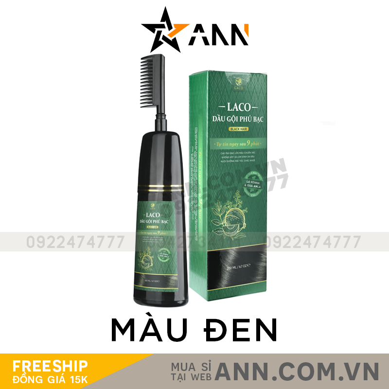 Dầu Gội Phủ Bạc Laco Màu Đen