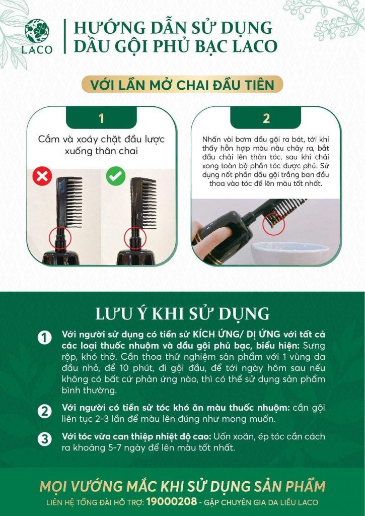 Dầu Gội Phủ Bạc Laco Màu Đen