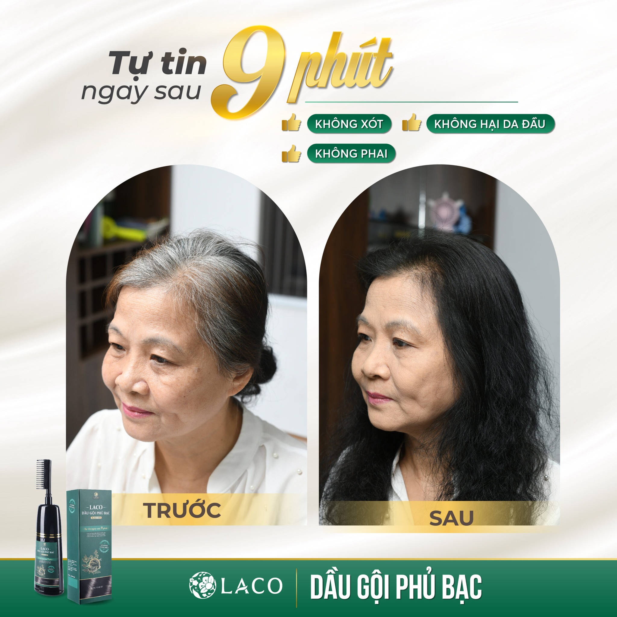 Dầu Gội Phủ Bạc Laco Màu Đen