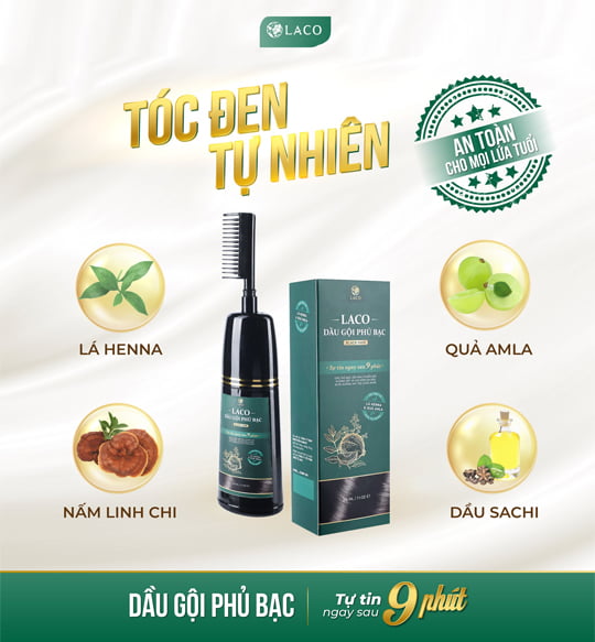Dầu Gội Phủ Bạc Laco Màu Đen