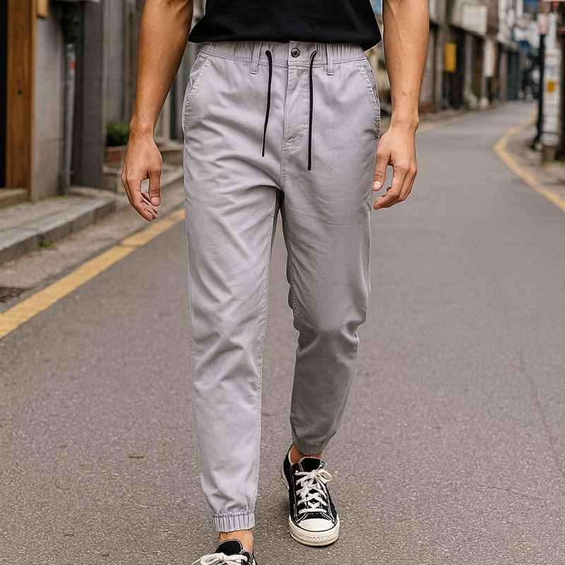 Quần Jogger Nam Co Giãn Màu Xám