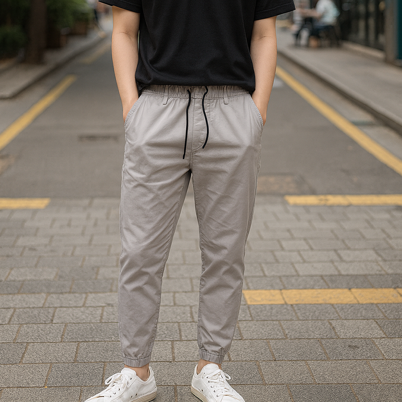 Quần Jogger Nam Co Giãn Màu Xám