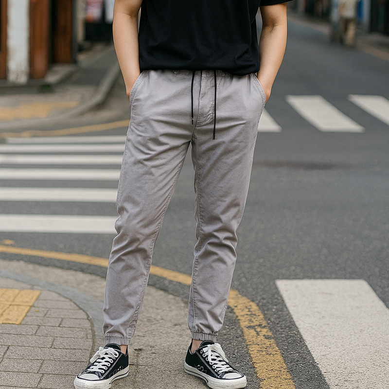 Quần Jogger Nam Co Giãn Màu Xám