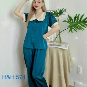 Đồ bộ dài pijama áo cổ sen tay ngắn - DBO1560