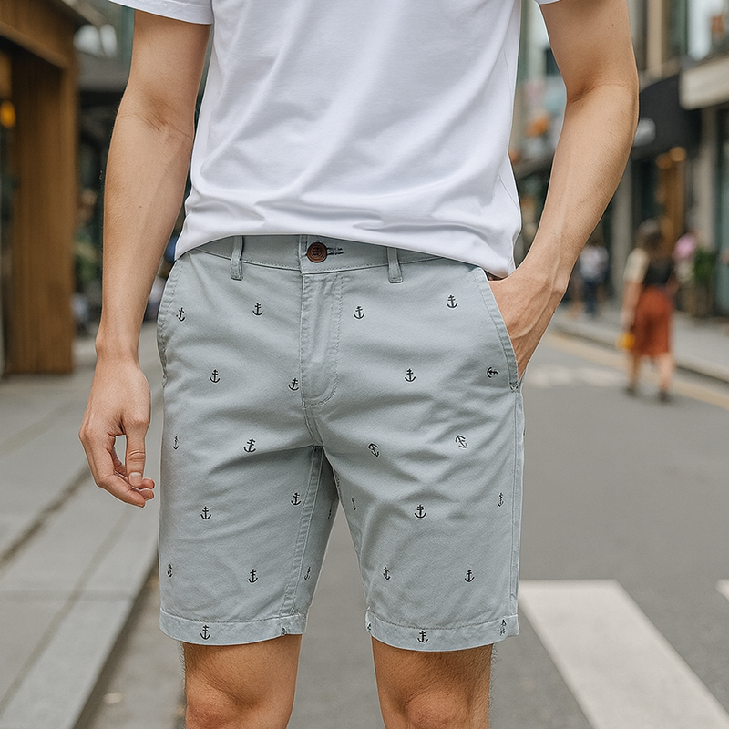 Quần Short Kaki Nam Cao Cấp In Logo Mũi Neo Quần Short Kaki Nam Cao Cấp In Logo Mũi Neo