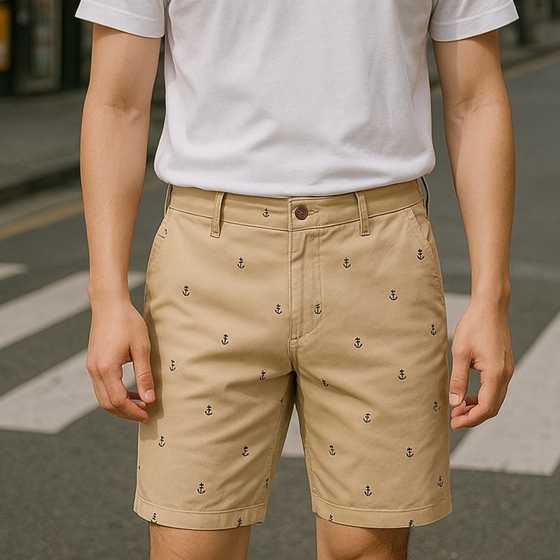 Quần Short Kaki Nam Cao Cấp In Logo Mũi Neo Quần Short Kaki Nam Cao Cấp In Logo Mũi Neo