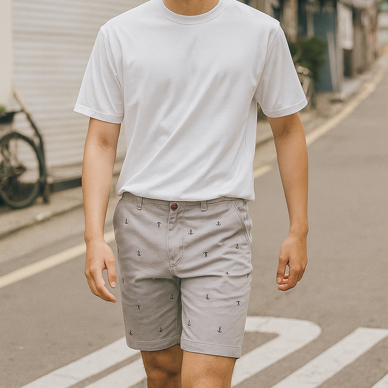 Quần Short Kaki Nam Cao Cấp In Logo Mũi Neo Quần Short Kaki Nam Cao Cấp In Logo Mũi Neo