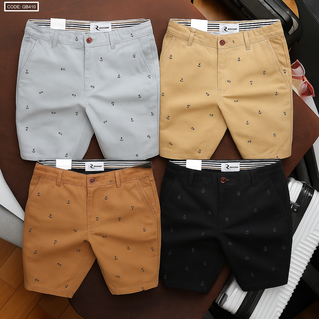 Quần Short Kaki Nam Cao Cấp In Logo Mũi Neo Quần Short Kaki Nam Cao Cấp In Logo Mũi Neo