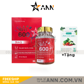 Kẹo Giảm Cân Slim 600 3IN1 Tặng Detox Rau Củ - 8936194788009