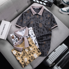 Áo Thun Nam Polo Cổ Bẻ In chữ Cách ĐIệu