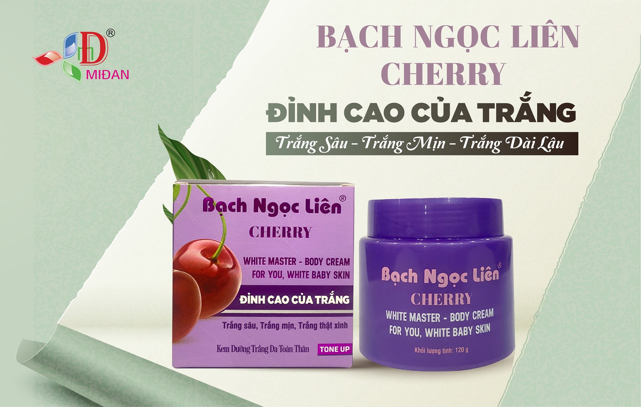 Kem Body Bạch Ngọc Liên Cherry 120gr Kem Body Bạch Ngọc Liên Cherry 120gr