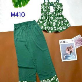 Đồ bộ quần dài áo dây họa tiết mặc nhà - DBO2611