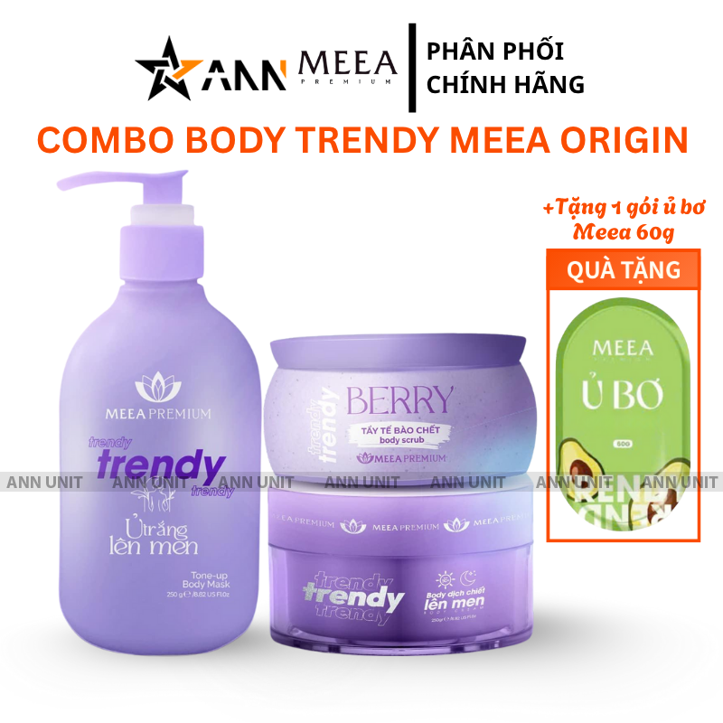 Combo Dưỡng Trắng Body Trendy Meea Premium Organic