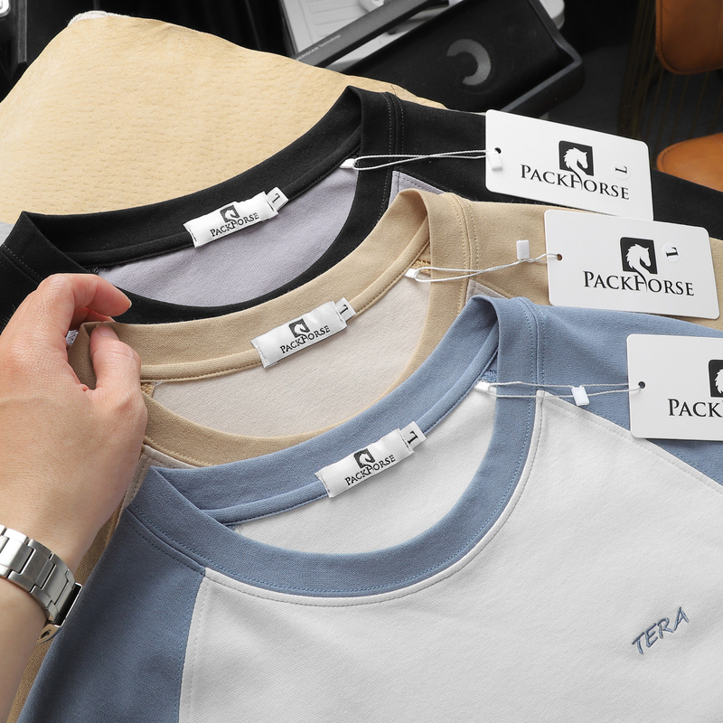 Áo Thun Nam Cổ Tròn Pack Horse Tay Phối Màu Thêu Chữ TERA Áo Thun Nam Cổ Tròn Pack Horse Tay Phối Màu Thêu Chữ TERA