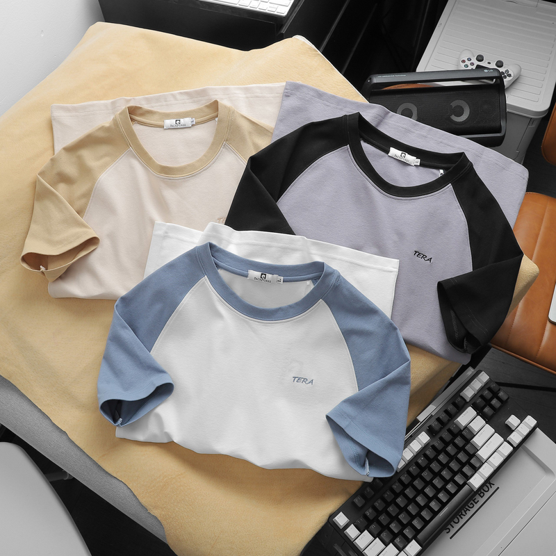 Áo Thun Nam Cổ Tròn Pack Horse Tay Phối Màu Thêu Chữ TERA Áo Thun Nam Cổ Tròn Pack Horse Tay Phối Màu Thêu Chữ TERA