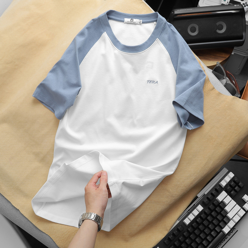Áo Thun Nam Cổ Tròn Pack Horse Tay Phối Màu Thêu Chữ TERA Áo Thun Nam Cổ Tròn Pack Horse Tay Phối Màu Thêu Chữ TERA