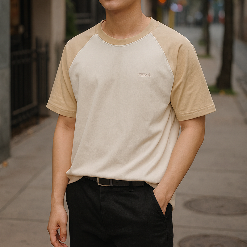 Áo Thun Nam Cổ Tròn Pack Horse Tay Phối Màu Thêu Chữ TERA Áo Thun Nam Cổ Tròn Pack Horse Tay Phối Màu Thêu Chữ TERA