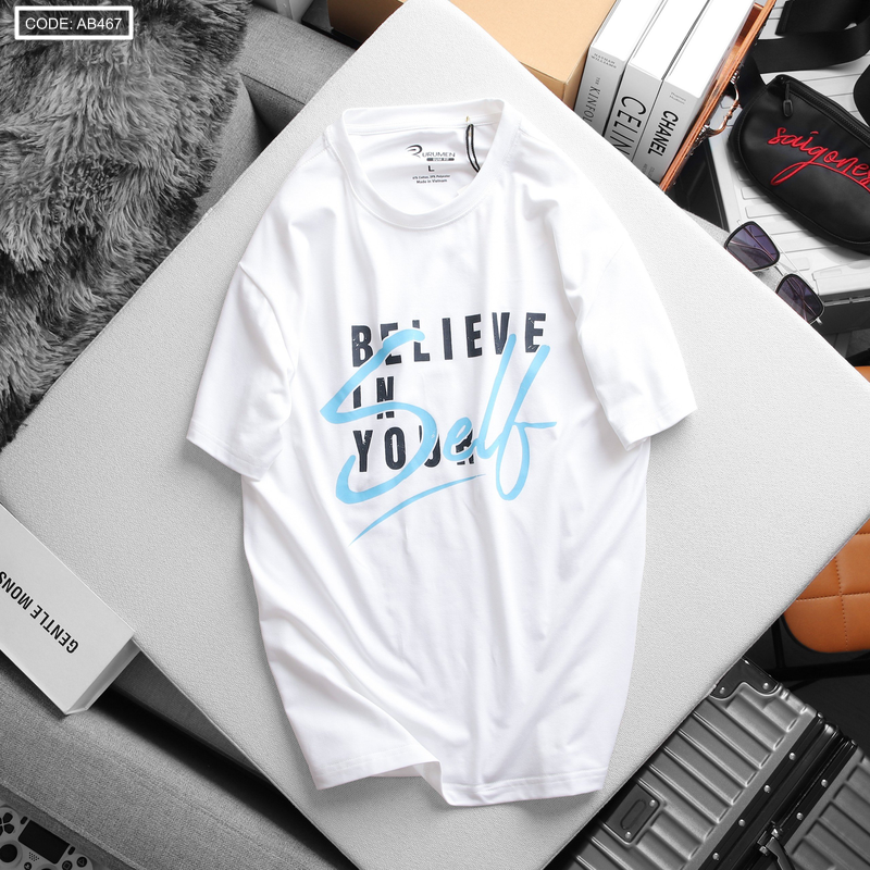 Bỏ sỉ áo Thun Nam Cổ Tròn Rurumen Màu Trắng In Chữ In Your Self Big Size Bỏ sỉ áo Thun Nam Cổ Tròn Rurumen Màu Trắng In Chữ In Your Self Big Size