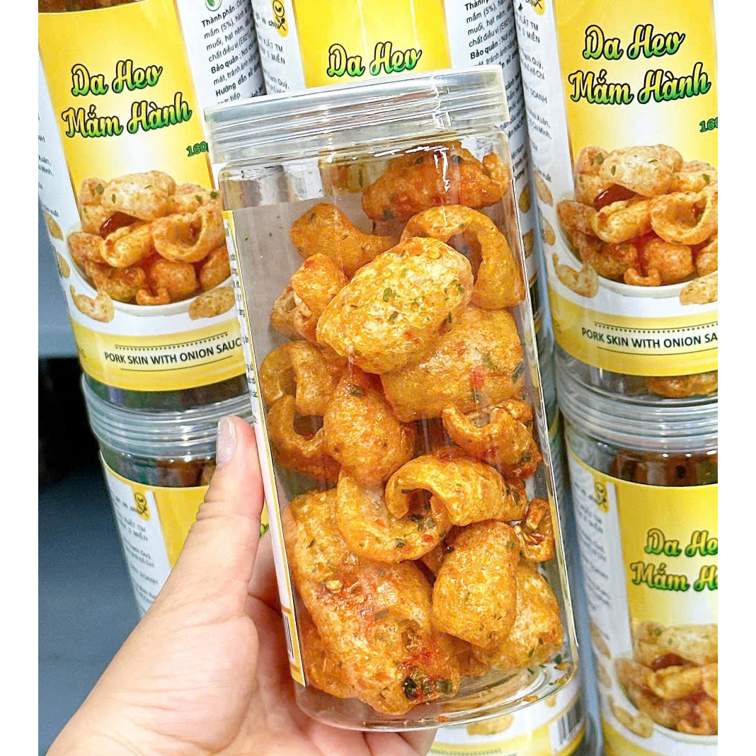 Bỏ sỉ da Heo Mắm Hành Thơm Ngon Đậm Vị 160g Bỏ sỉ da Heo Mắm Hành Thơm Ngon Đậm Vị 160g