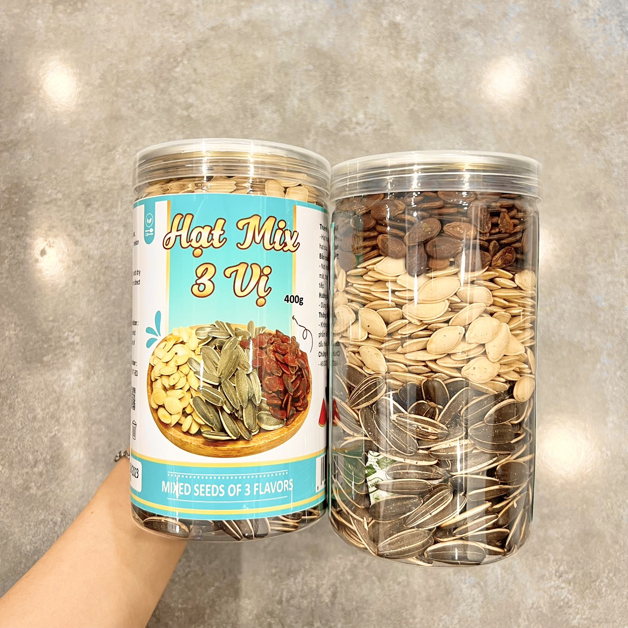Shop sỉ hạt Mix 3 Vị (Hướng dương - Hạt dưa - Hạt bí) Thơm Ngon 400g Hộp Shop sỉ hạt Mix 3 Vị (Hướng dương - Hạt dưa - Hạt bí) Thơm Ngon 400g Hộp
