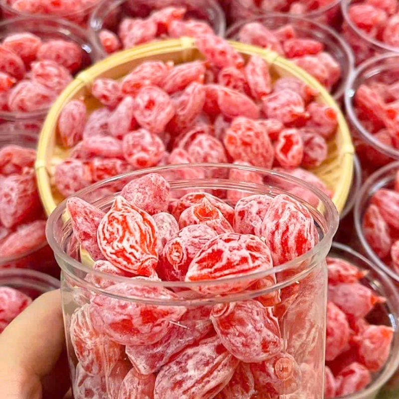 Ô Mai Đào Hồng Thơm Ngon 500g Hộp Ô Mai Đào Hồng Thơm Ngon 500g Hộp